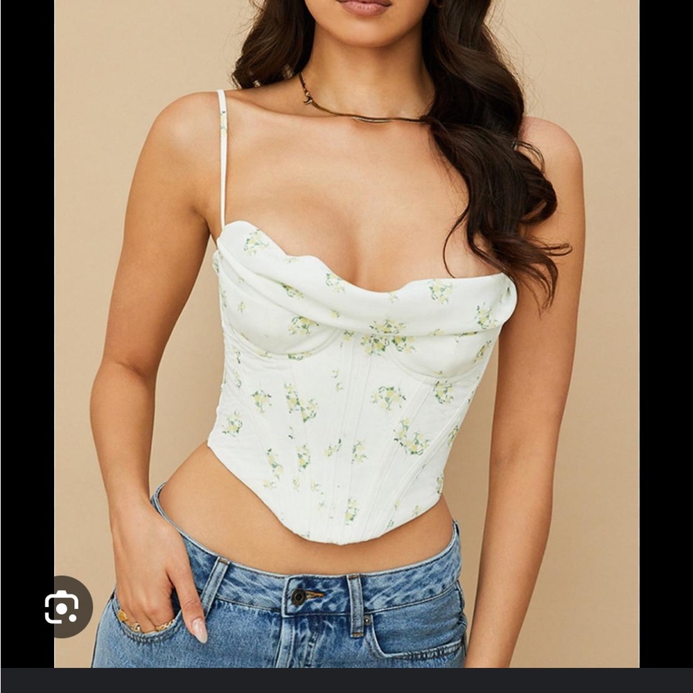 House of CB floral corset top, size small, plus cup!